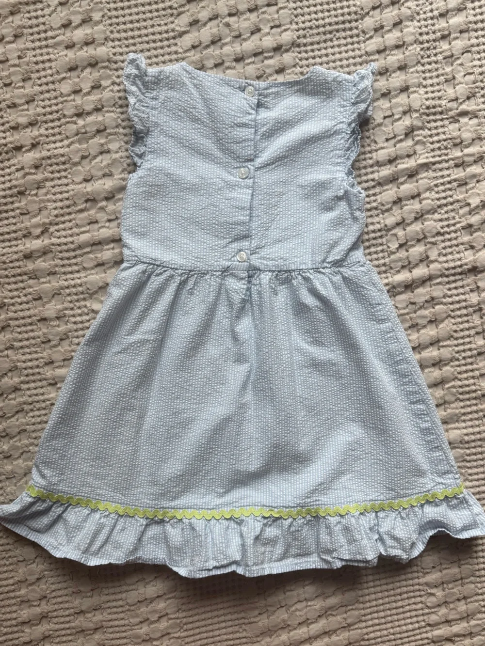 Gymboree Blue Seersucker Daisy Dress with Ruffle Trim